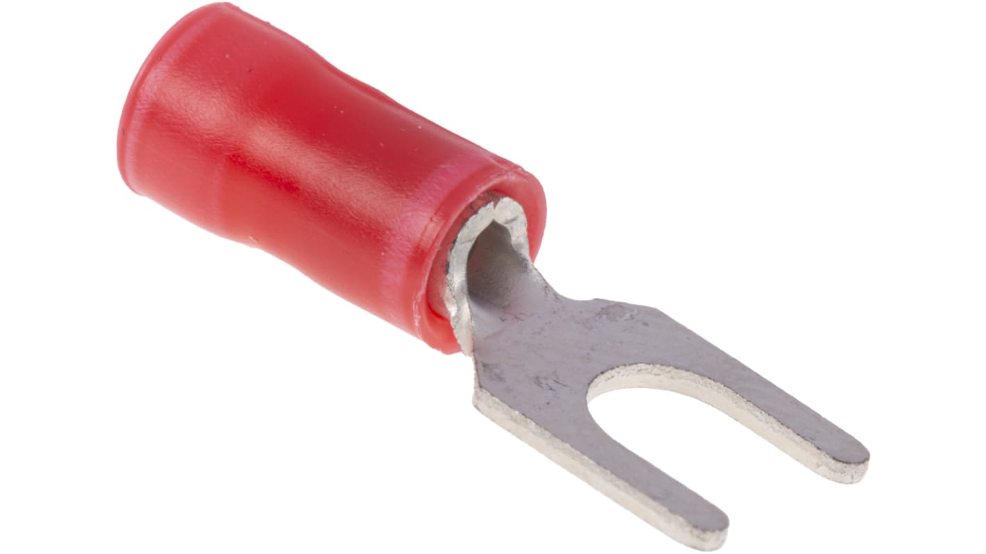 TE Connectivity, PLASTI-GRIP Insulated Crimp Spade Connector, 0.25mm² to 1.6mm², 22AWG to 16AWG, 4.17mm Stud Size, Red