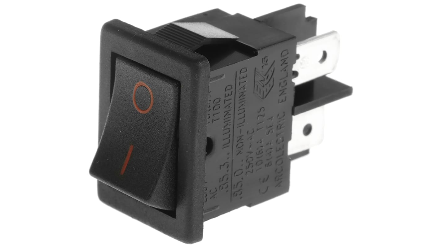 Arcolectric (Bulgin) Ltd SPST, On-Off Rocker Switch Panel Mount