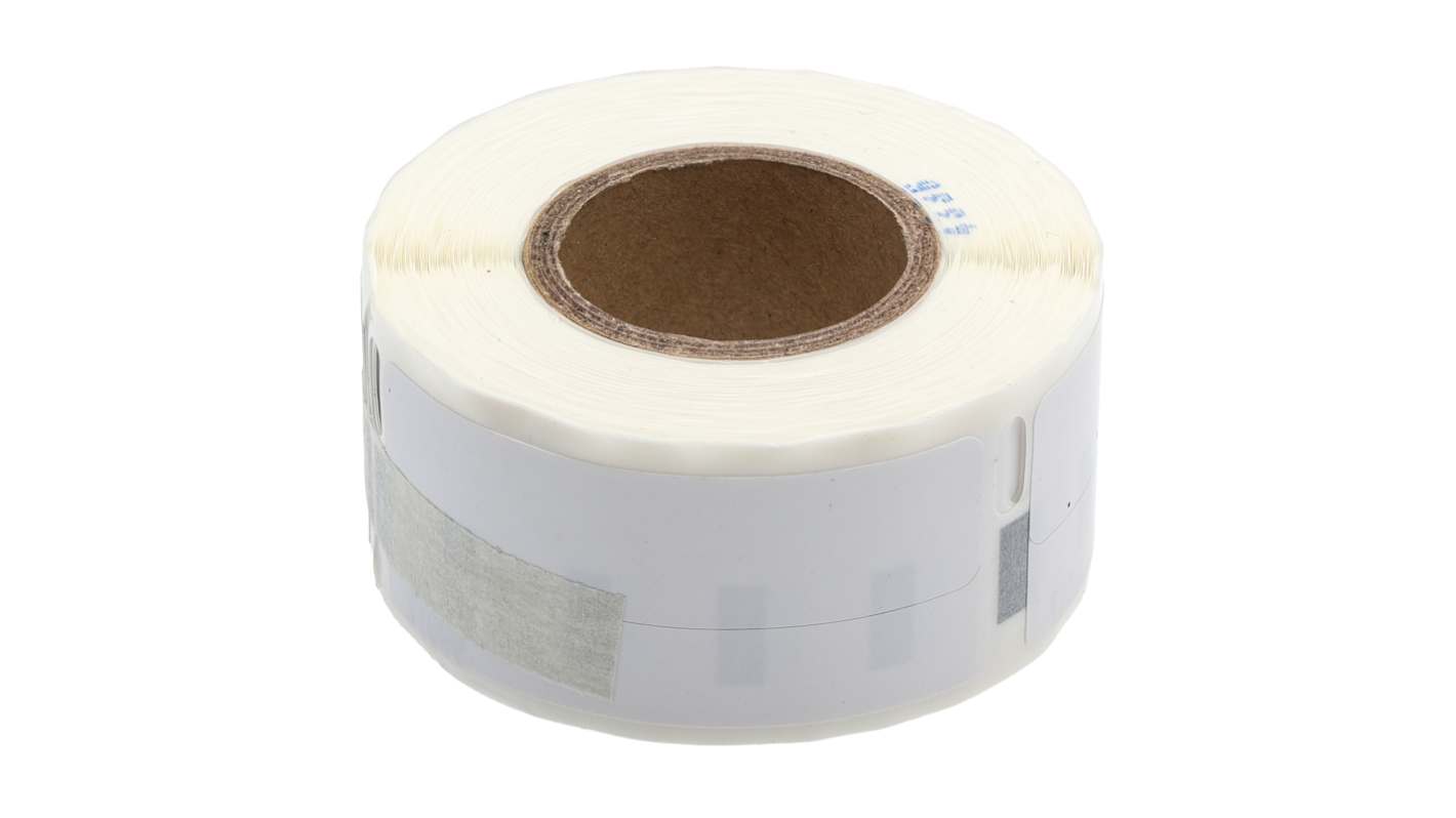 RS PRO White Black Print Label Roll, 12mm Width, 50mm Height, 220Per Roll Qty