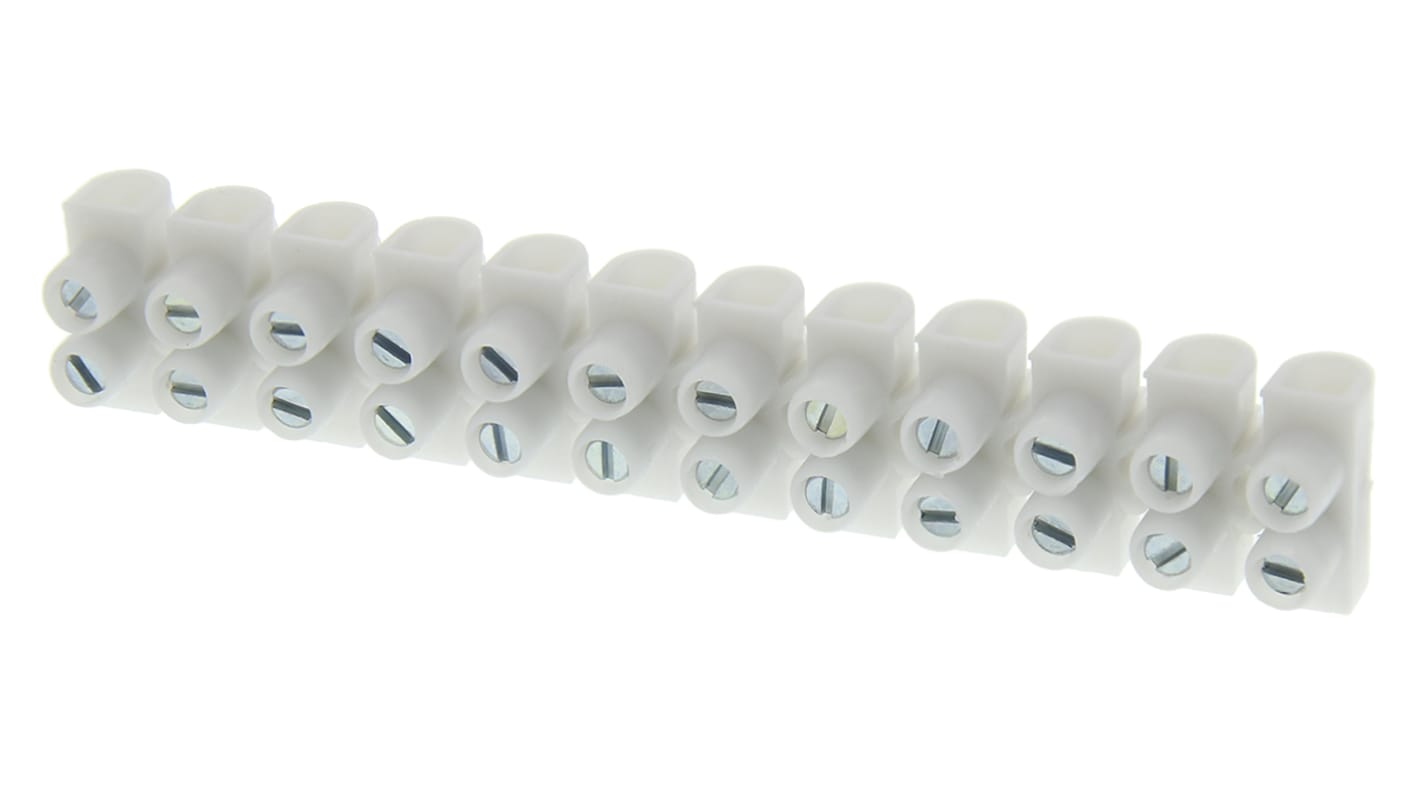 Legrand 端子排, 24A, 400 V, 线规2.5 mm², 螺钉端接, 白色
