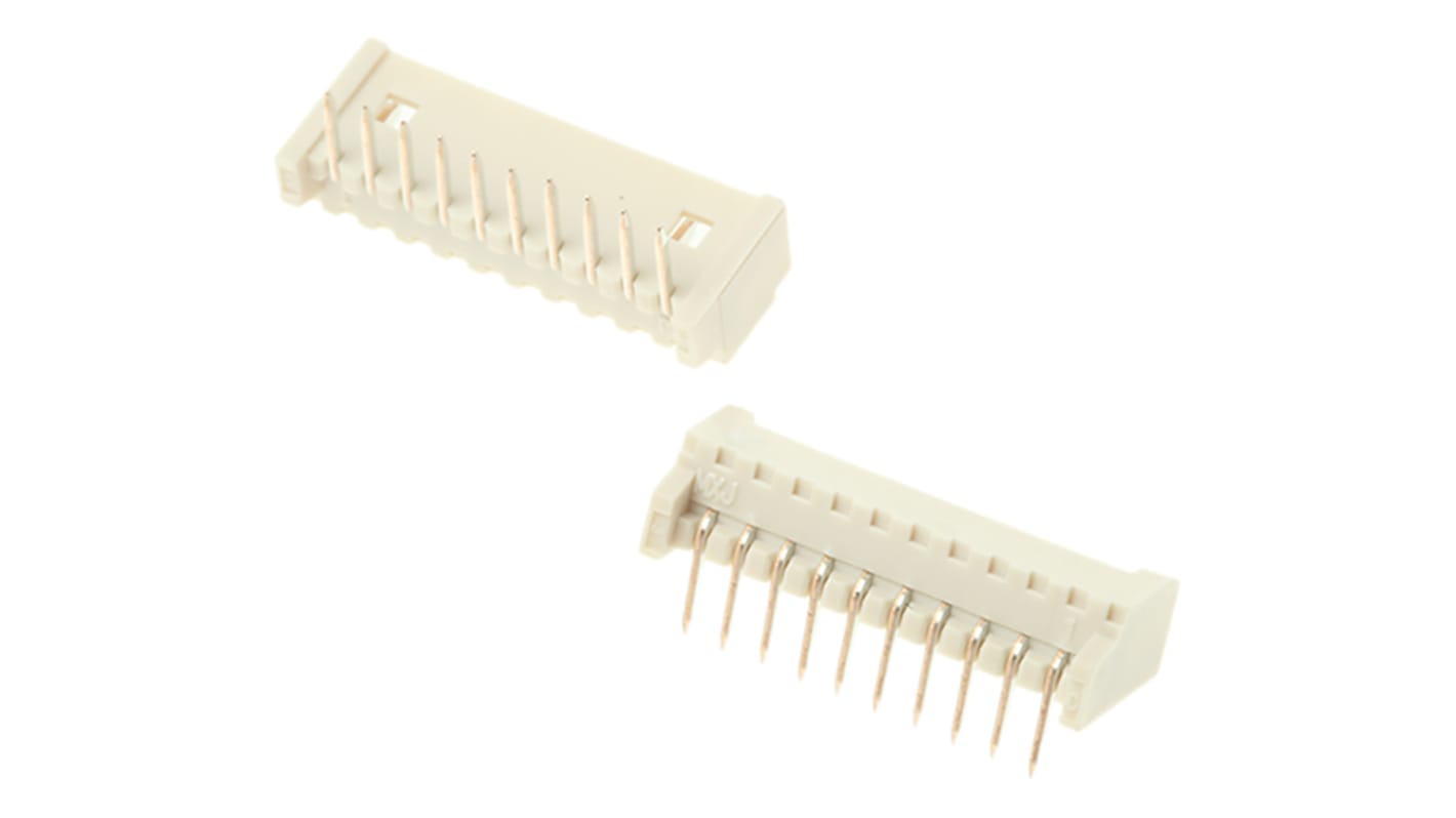 Molex PicoBlade Series Right Angle Through Hole PCB Header, 10 Contact(s), 1.25mm Pitch, 1 Row(s), Shrouded