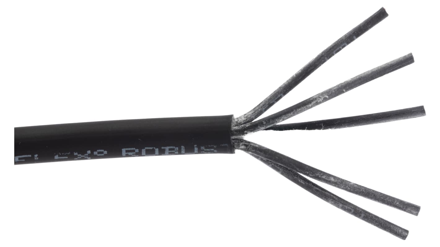 Lapp OLFLEX ROBUST 210 Control Cable, 5 Cores, 0.75 mm², Unscreened, 50m, Black Thermoplastic Elastomers TPE Sheath, 18