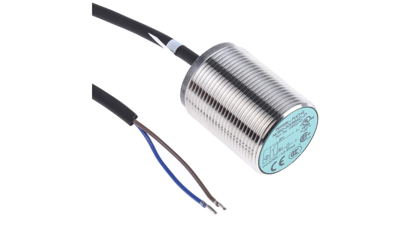 Rs-Online Sensore di prossimità Cilindro filettato Pepperl + Fuchs M30 rilevamento 10 mm 5 → 60 V c.c