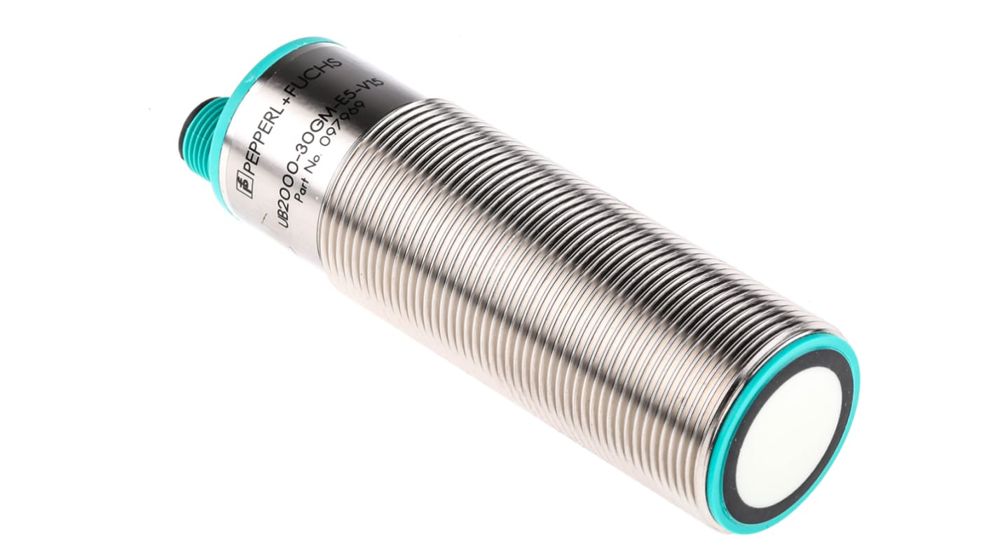 Pepperl + Fuchs Ultrasonic Threaded Barrel Proximity Sensor, M30, 2 m Detection, PNP NO/NC, 10 → 30 V dc