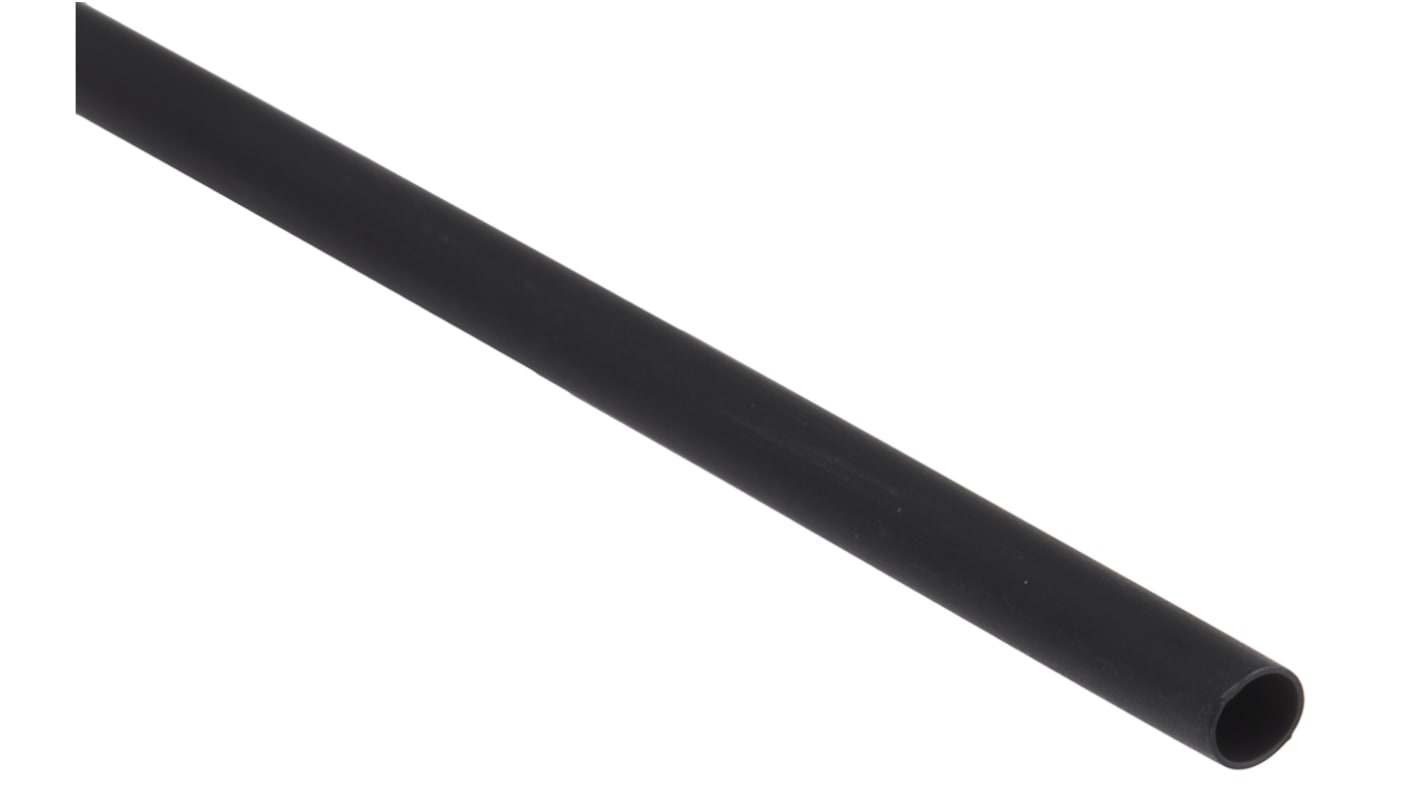 RS PRO Halogen Free Heat Shrink Tubing, Black 3mm Sleeve Dia. x 1.2m Length 3:1 Ratio