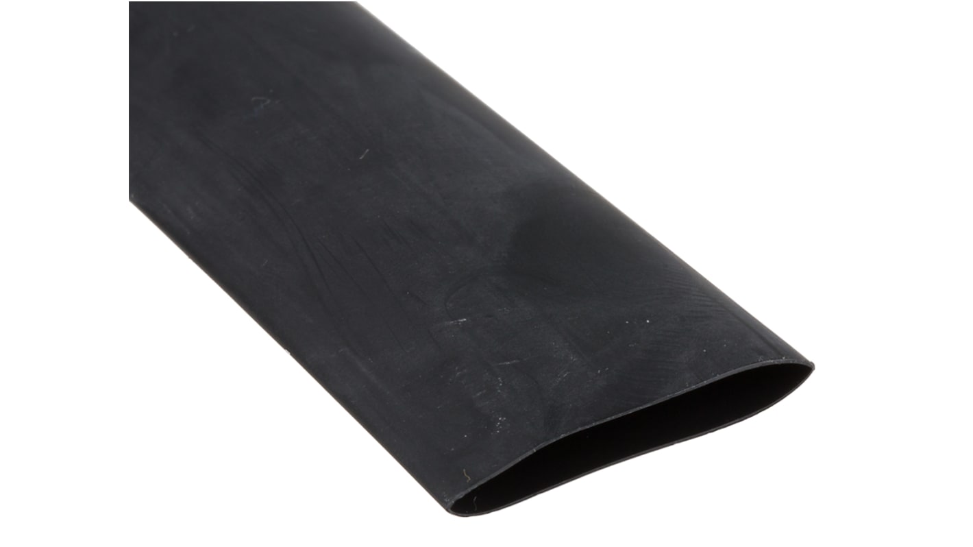 RS PRO Halogen Free Heat Shrink Tubing, Black 18mm Sleeve Dia. x 1.2m Length 3:1 Ratio