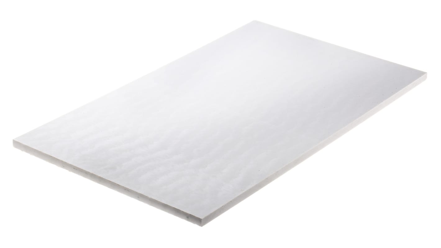 Foglio di plastica Tipo pieno RS PRO in PET, Bianco, 500mm x 300mm x 10mm