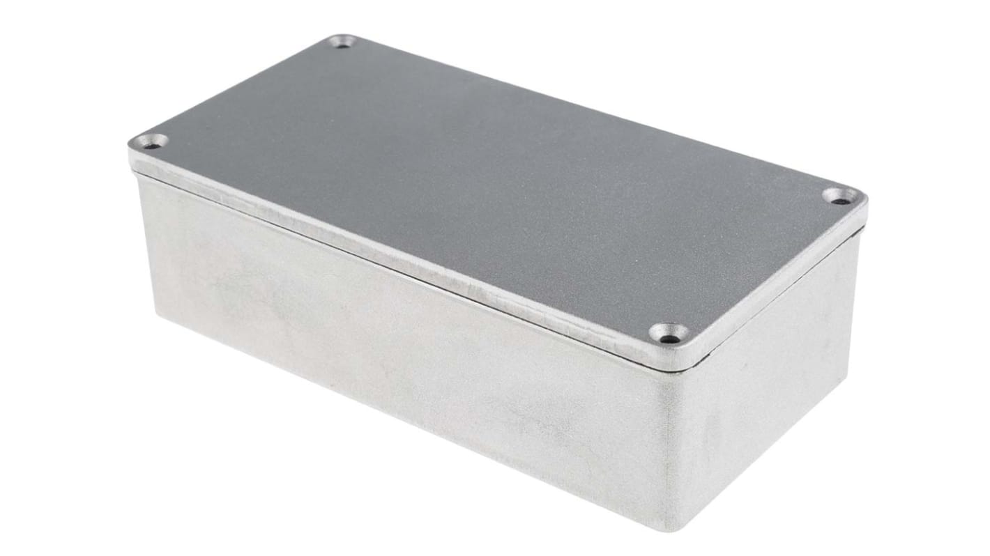 RS PRO Grey Die Cast Aluminium Enclosure, IP65, Grey Lid, 202 x 102 x 61mm