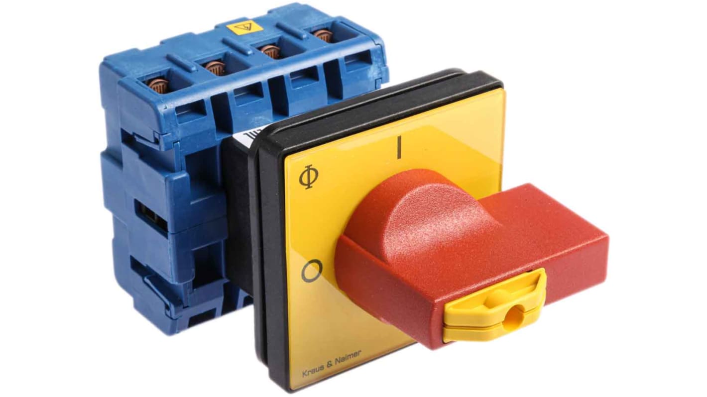 Interruttore di isolamento Kraus & Naimer KG64B.T204/GBA007.E, 4P, 63A, 690V ca, Montaggio a pannello, IP65