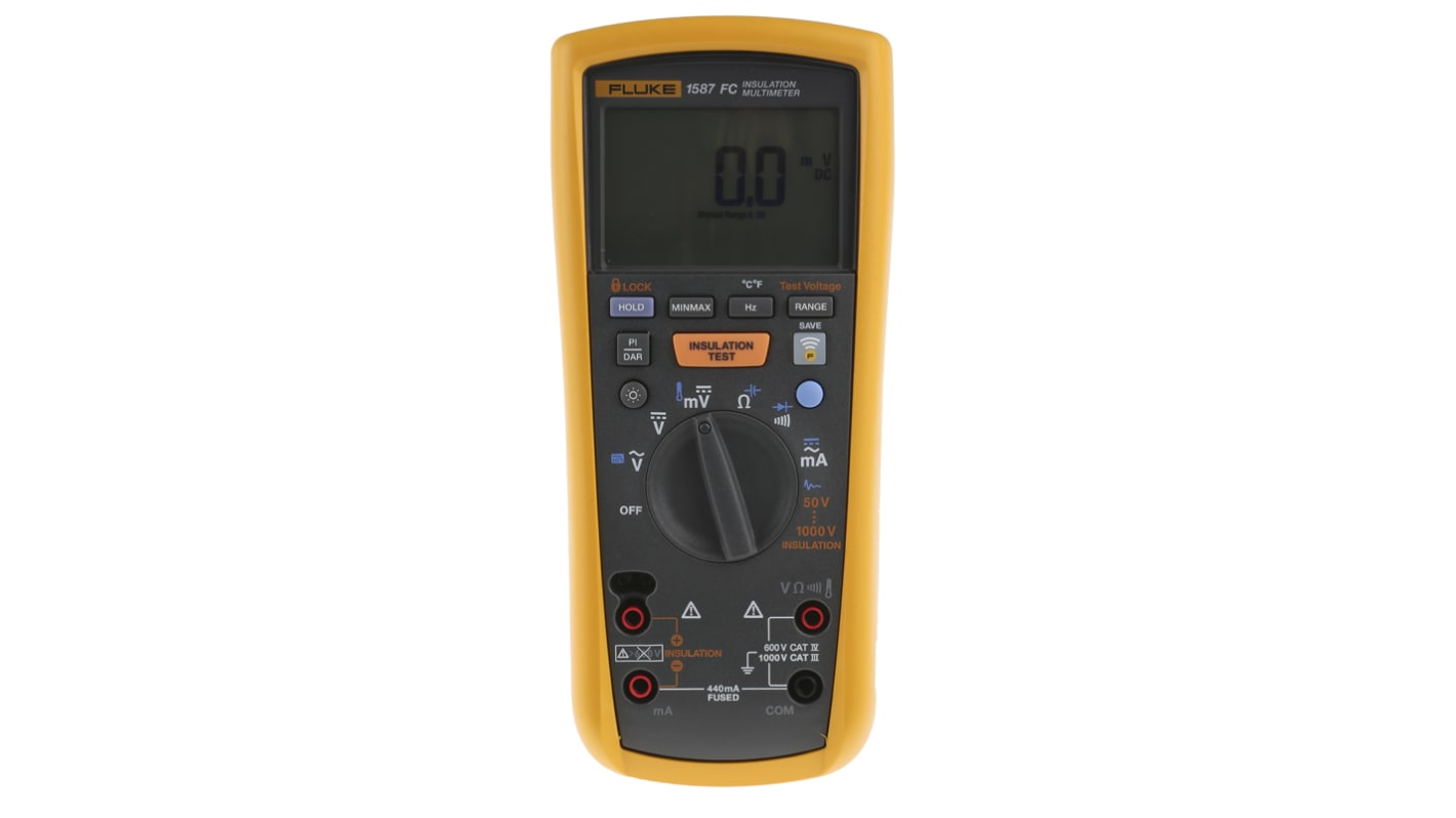 Comprobador de aislamiento Fluke 1587, calibrado UKAS, 2GΩ, 1000V, CAT III 1000V