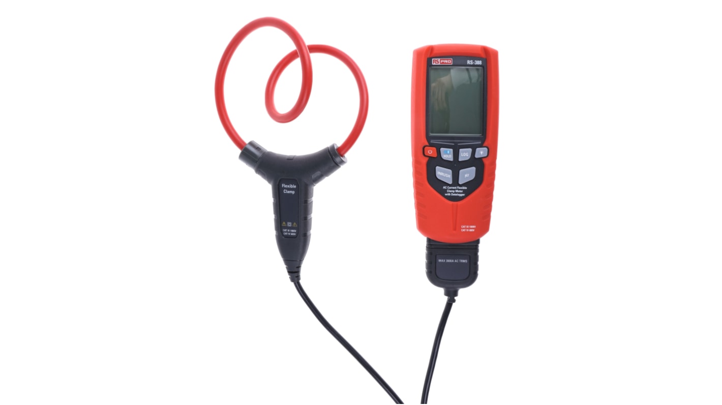 RS PRO DT-388 Clamp Meter Bluetooth, Max Current 3000A ac CAT III 1000V With RS Calibration