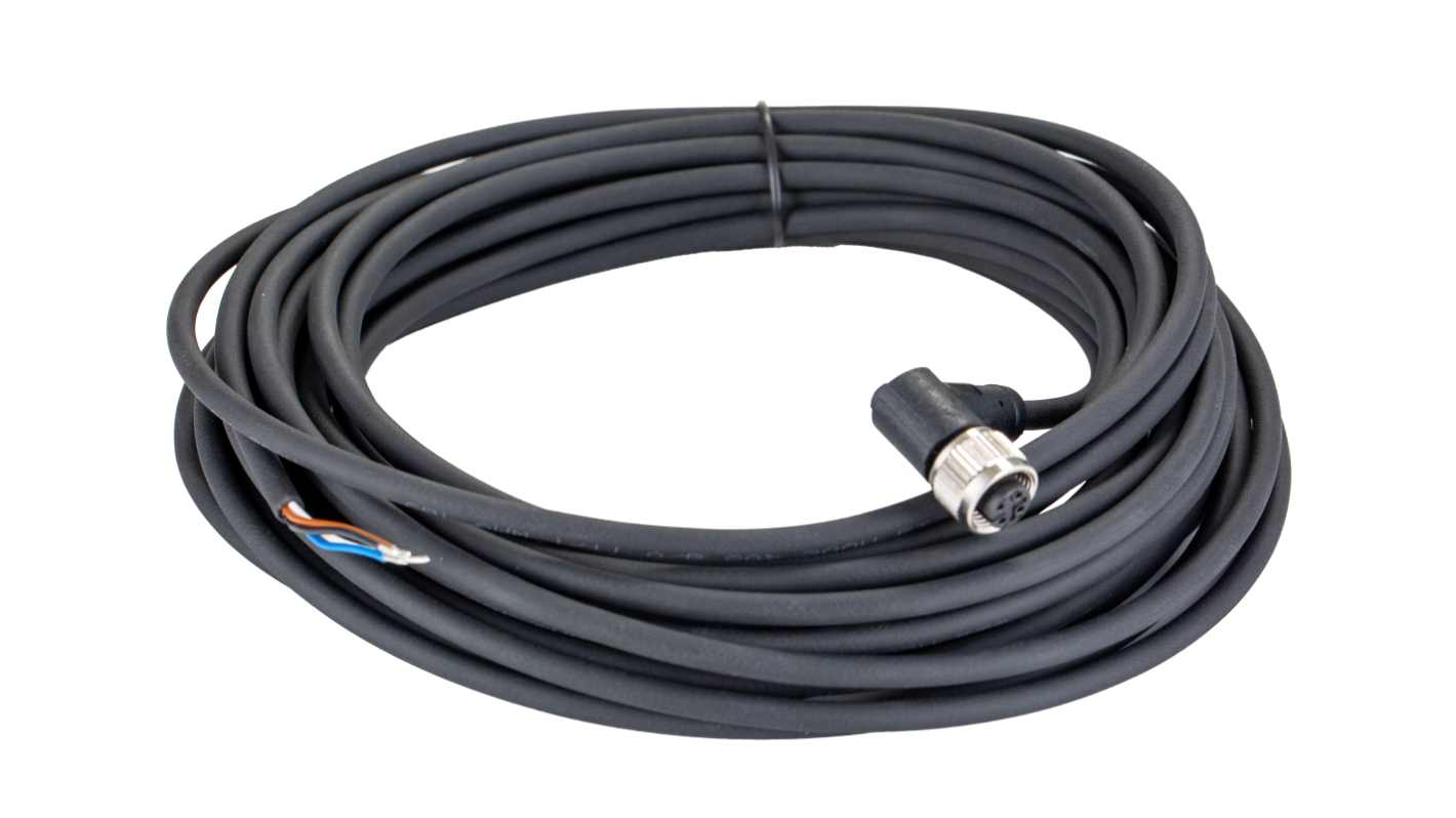 RS PRO Right Angle Female 4 way M12 to Cable, 10m