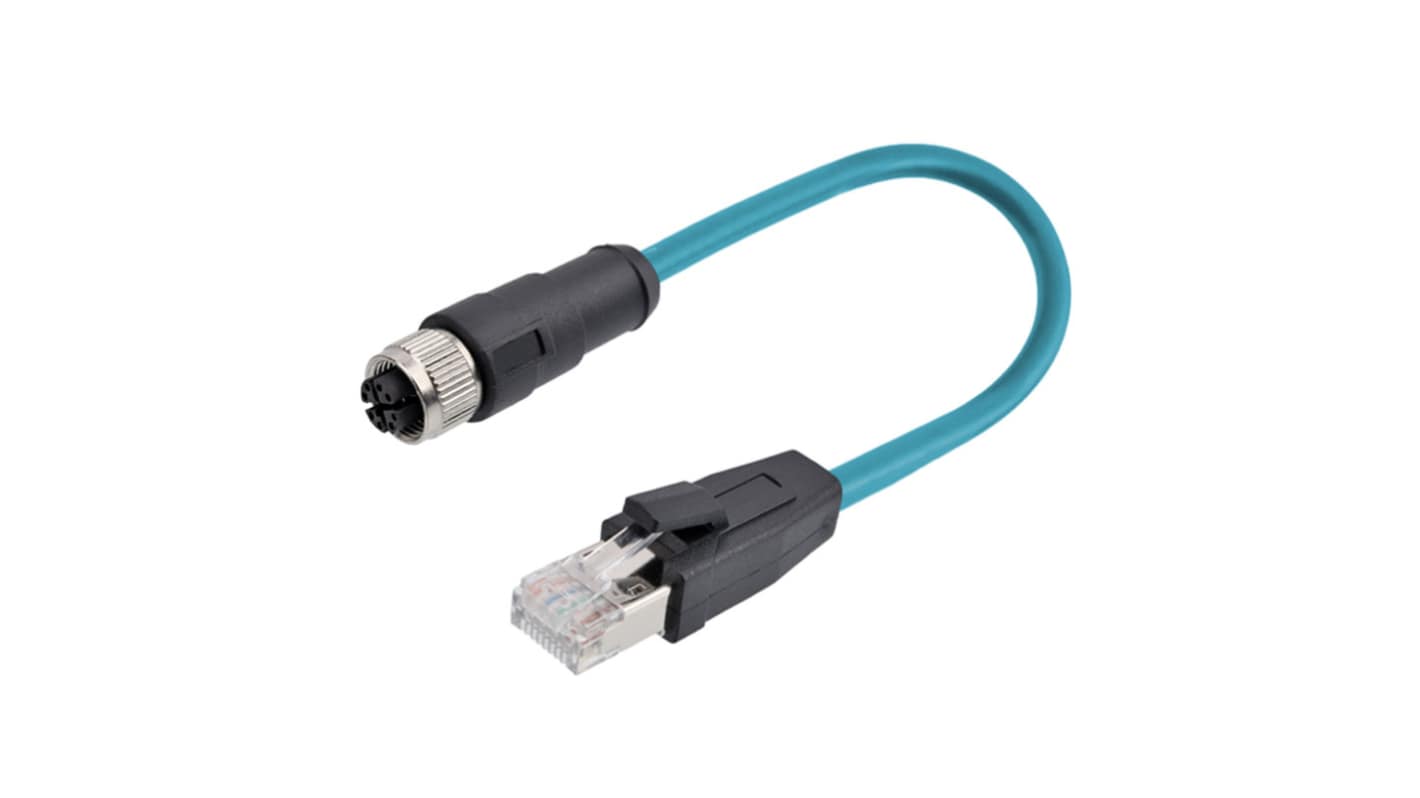 Kabel ze złączem Złącze M12 liczba rdzeni 8 długość 2m Rodzaj A Żeńskie Złącze B RJ45