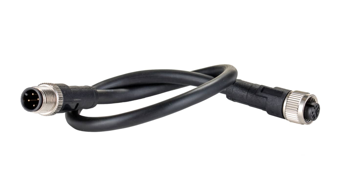 Kabel ze złączem Złącze M12 liczba rdzeni 4 długość 300mm Rodzaj A Męskie Złącze B Złącze M12