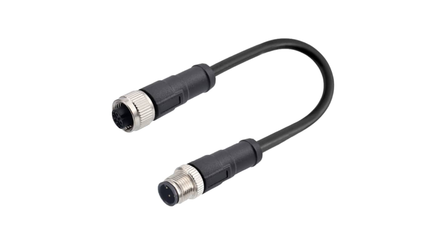 Kabel ze złączem Złącze M12 liczba rdzeni 4 długość 10m Rodzaj A Męskie Złącze B Złącze M12