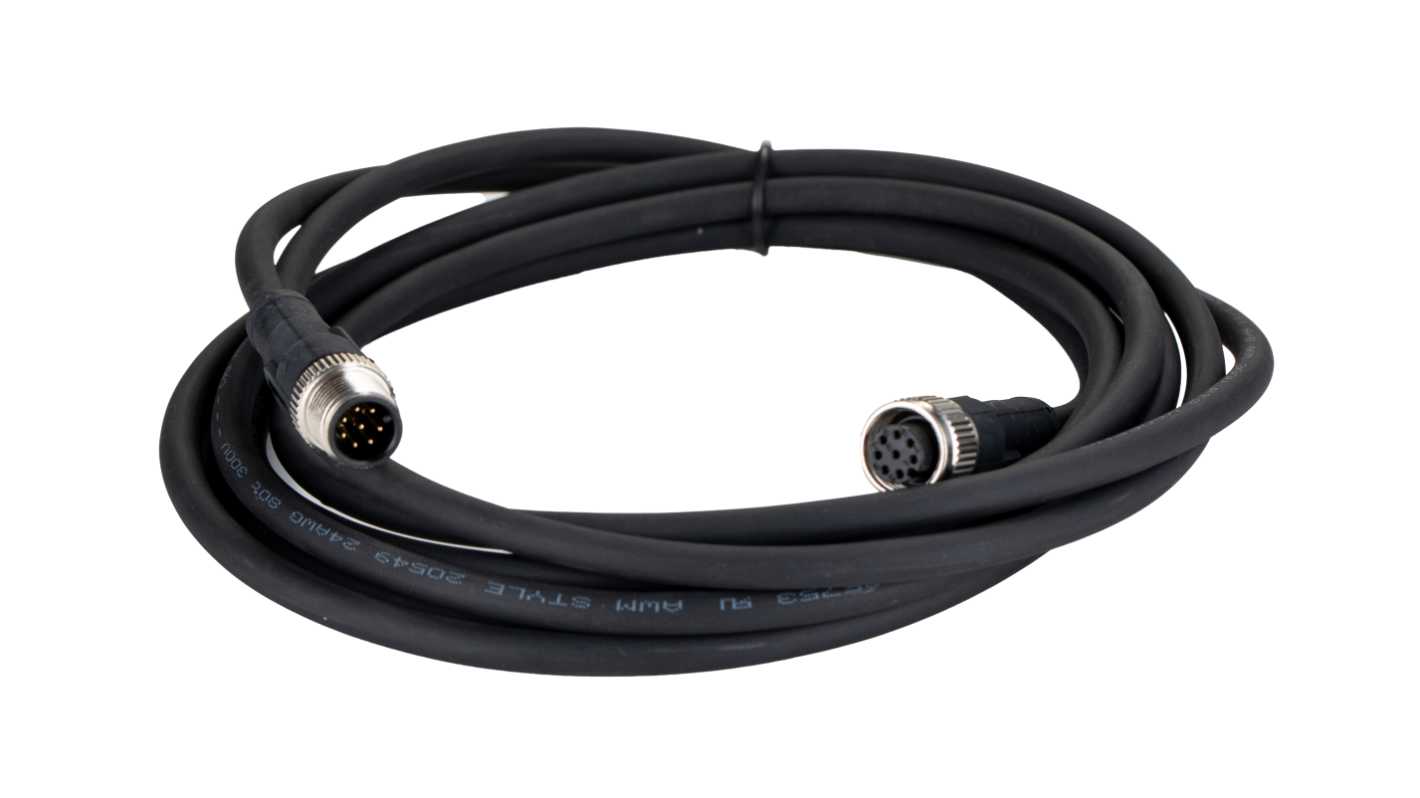 Kabel ze złączem Złącze M12 liczba rdzeni 8 długość 3m Rodzaj A Męskie Złącze B Złącze M12
