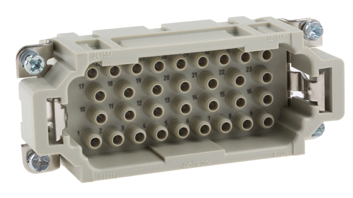 Inserto connettore HARTING, Maschio, serie Han EE, 16A, 32 vie