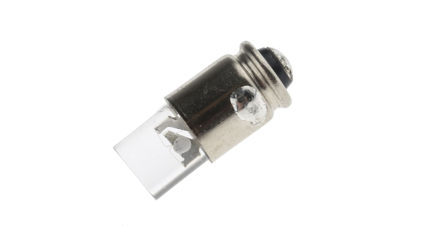 Marl White LED Indicator Lamp, 12V dc, Midget Groove Base, 4.9mm Diameter, 14000mcd