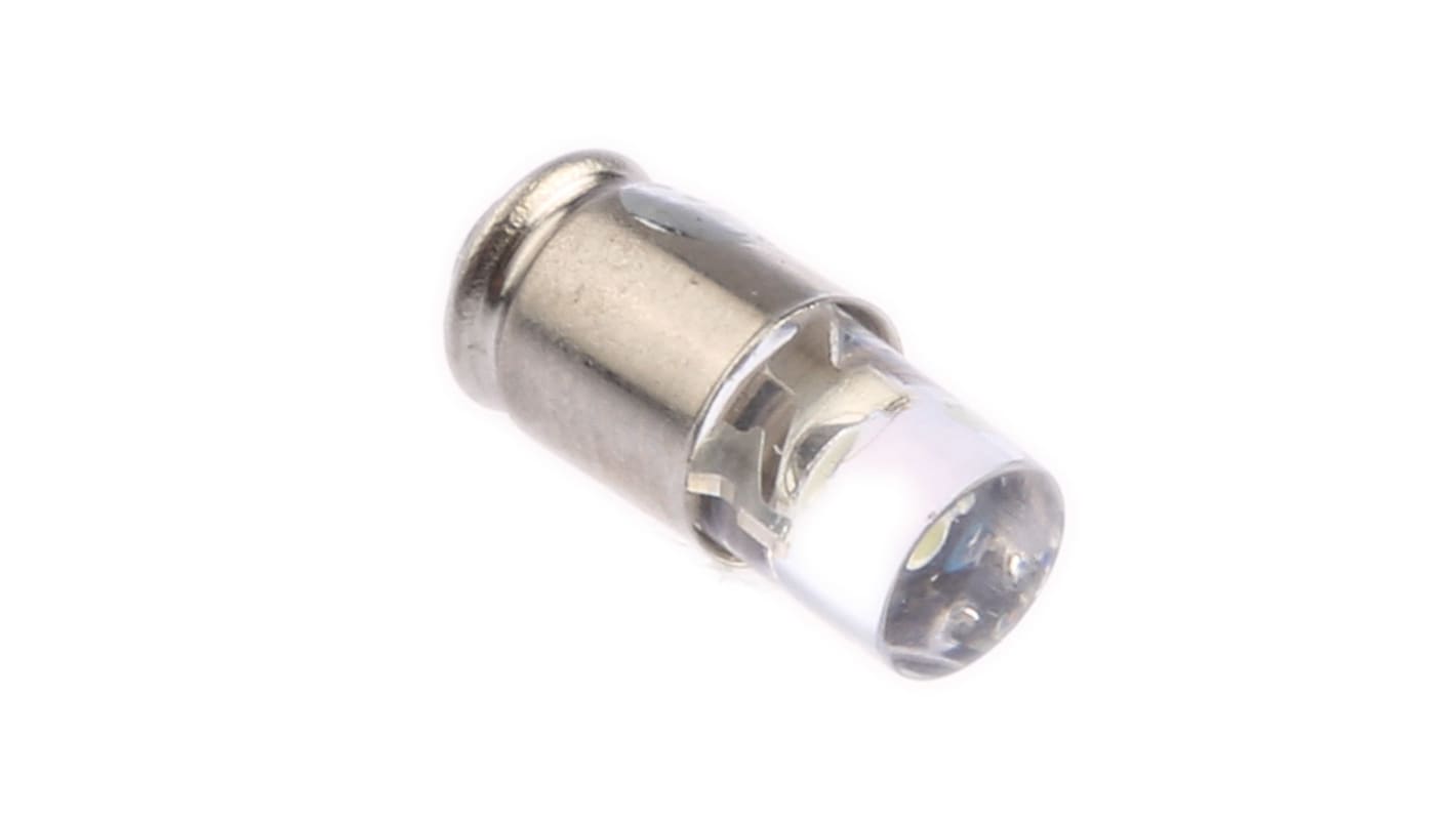 Marl White LED Indicator Lamp, 24V dc, Midget Groove Base, 4.8mm Diameter, 3000mcd