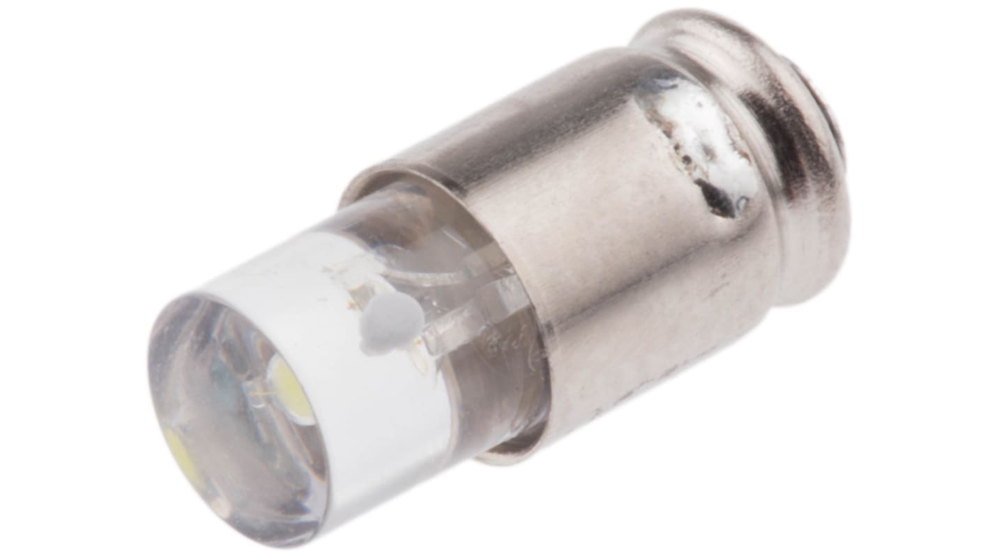 Marl White LED Indicator Lamp, 24 → 28V dc, Midget Groove Base, 4.9mm Diameter, 14000mcd