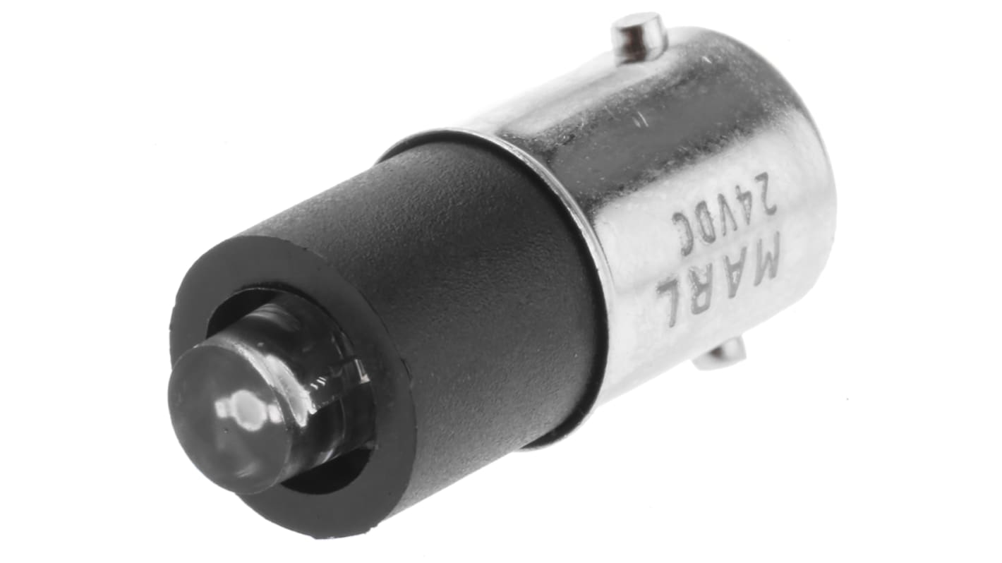 Marl White LED Indicator Lamp, 24V dc, BA9s Base, 4.9mm Diameter, 3000mcd