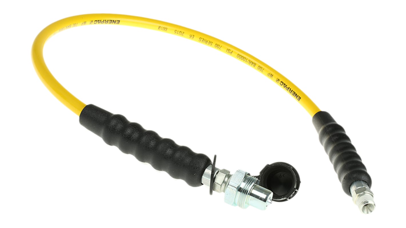 Enerpac 高压胶管总成, 900mm总长, 700bar最大压力, NPTF 3/8 外螺纹接头, 6.4mm内径
