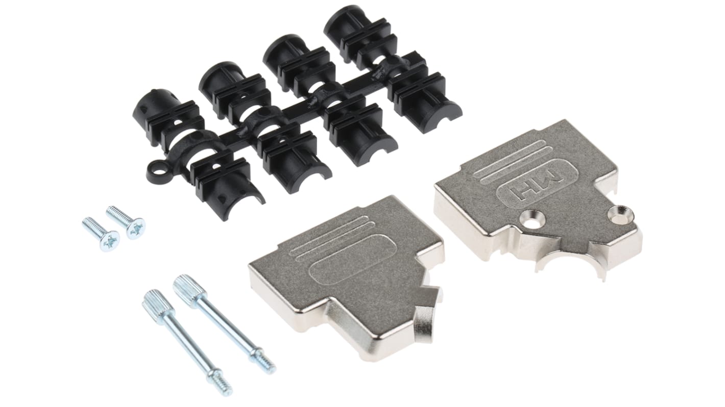 MH Connectors MHD45ZK Series Zinc Angled D Sub Backshell, 15 Way, Strain Relief
