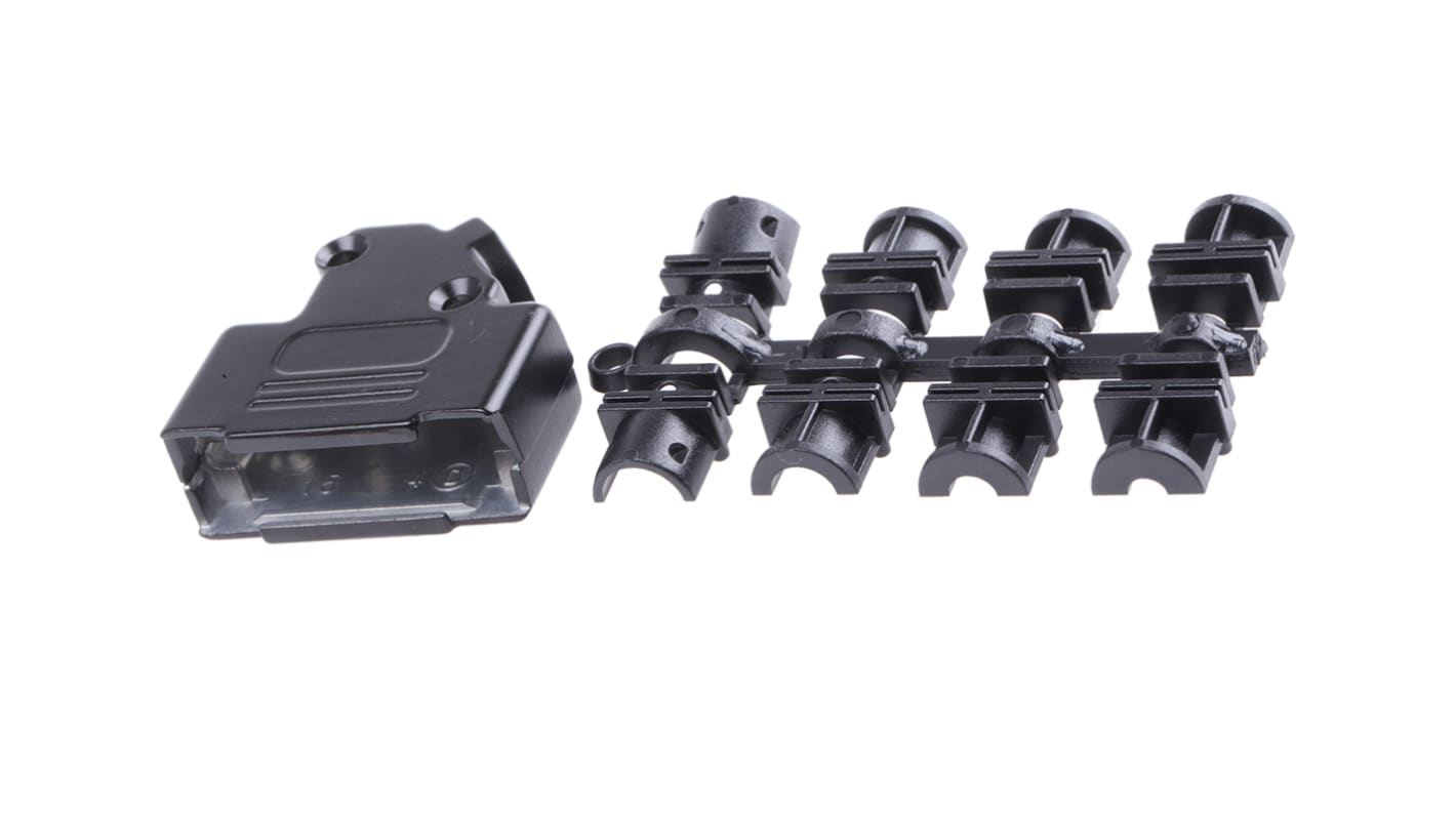 MH Connectors MHD45ZK-BK Sub-D Gehäuse gewinkelt, 15-polig, Silber, Größe A, aus Zink