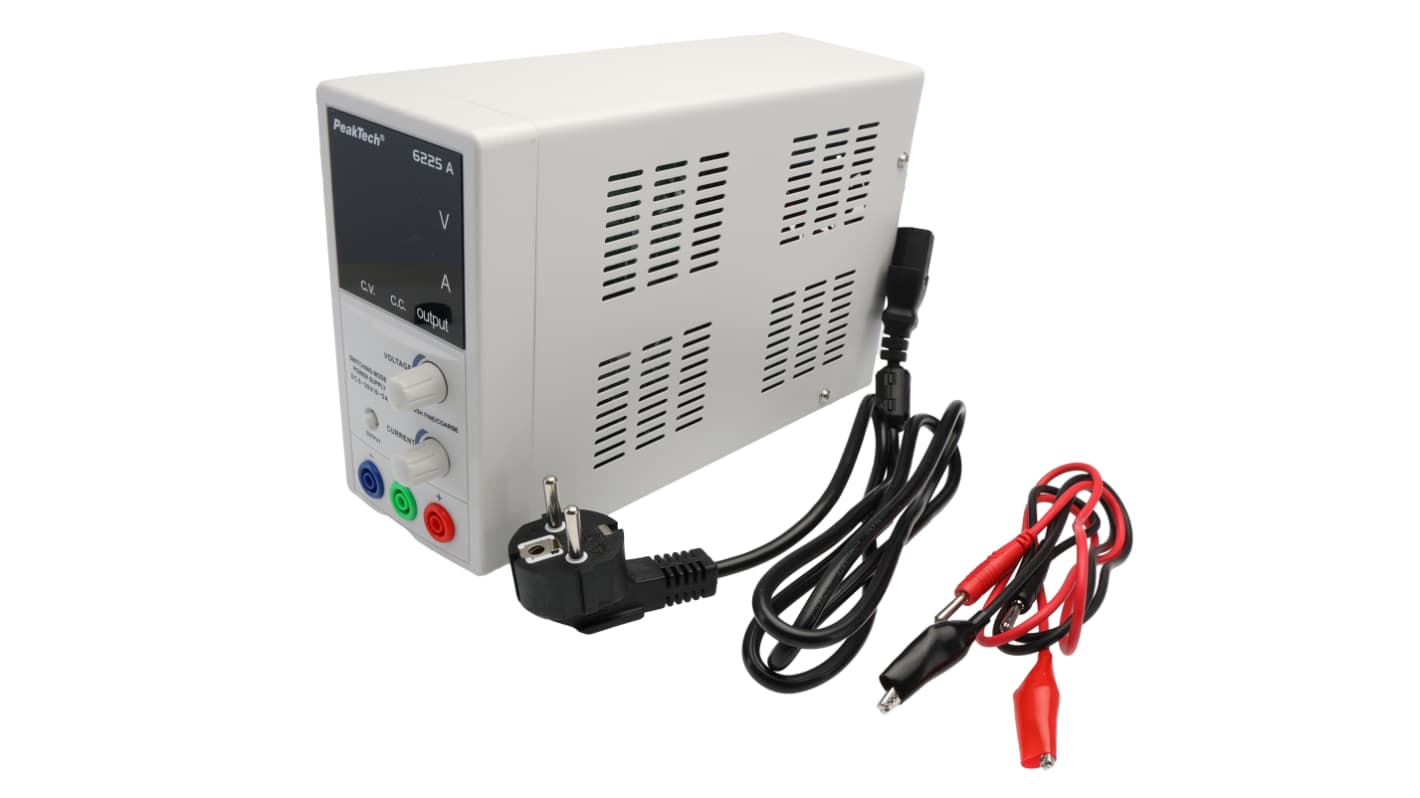 Zasilacz laboratoryjny 0 → 30V 0 → 5A PeakTech Zasilacz laboratoryjny