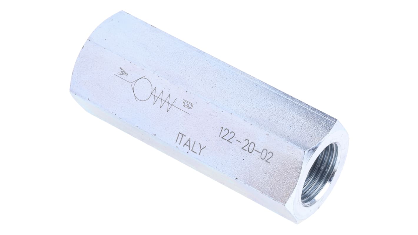 RS PRO Steel Inline Mounting, Hydraulic Check Valve, G 3/8, 30L/min