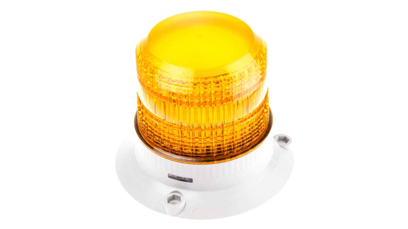 Curtis Amber Flashing Beacon, 12 → 80 V dc, Base Mount, Xenon Bulb