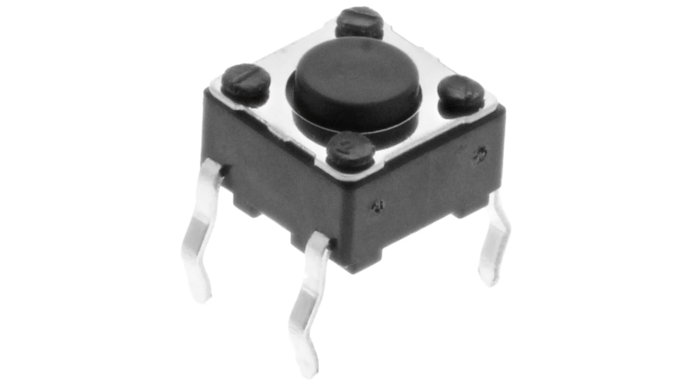 Alps Alpine Tastaturschalter SPST, Lötanschluss 50 mA @ 12 V dc Tastend 0.8mm Schwarz, 6 x 6mm B. 6mm L. 6mm