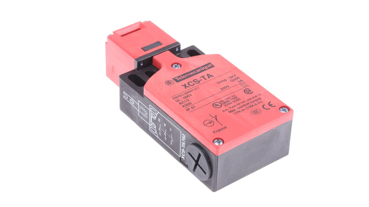 Interruttore di interblocco di sicurezza Telemecanique Sensors XCSTA, 2NC/1NA, A chiave, IP67, 240V, 6A