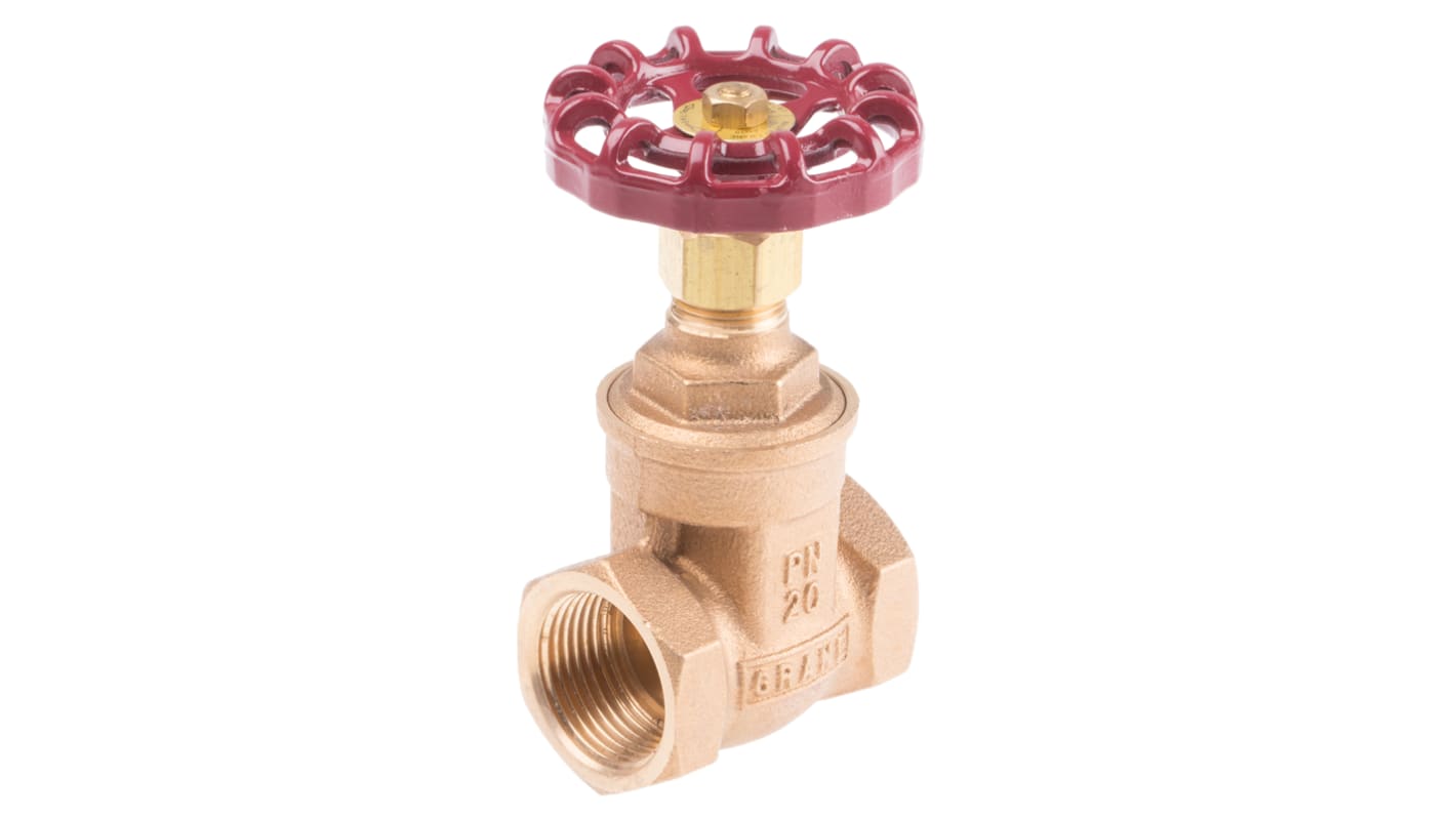 Valvola a saracinesca in Bronzo RS PRO, 20 bar max, connessione BSPT 1, disco in Bronzo