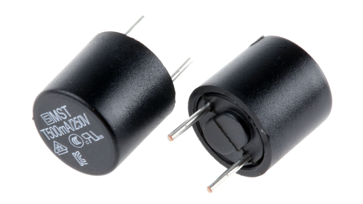 Schurter Sicherung, nicht rückstellend 500mA radial 250V ac Thermoplast T ø 8.5mm 8.5mm, Raster 5.08mm