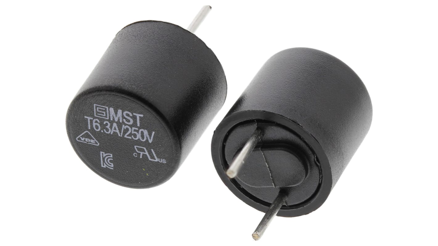 Schurter TPC 板一次性保险丝, 6.3A, 250V 交流, 径向, Φ8.5mm x 8.5mm高