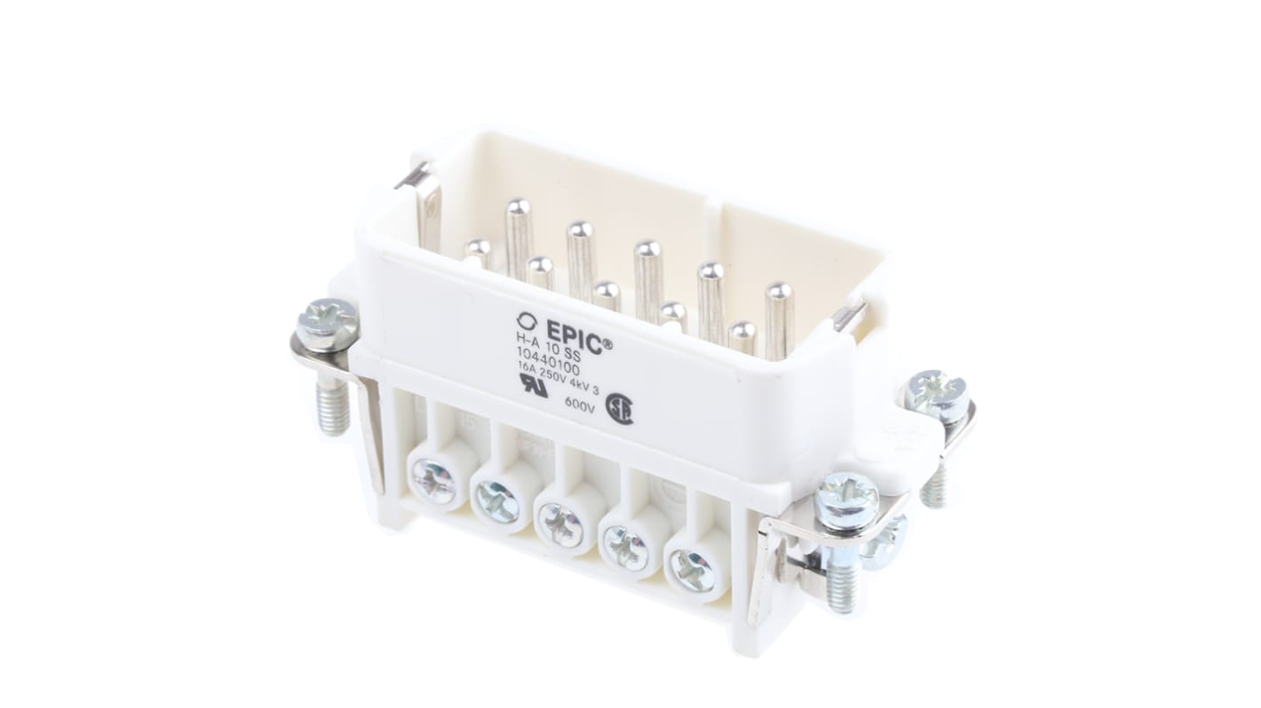 Inserto connettore EPIC, Maschio, serie H-A, 14A, 10 vie