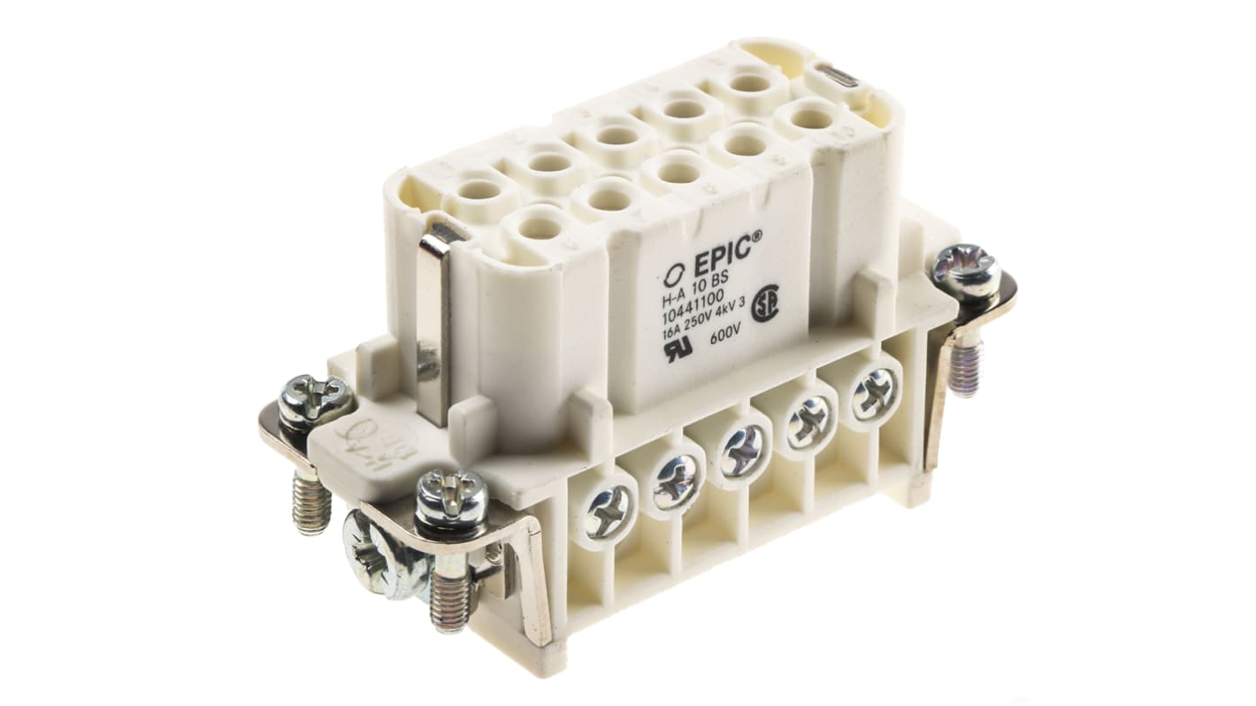 Inserto connettore EPIC, Femmina, serie H-A, 14A, 10 vie