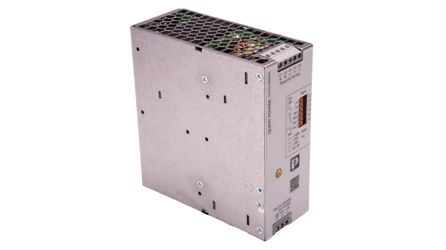 Phoenix Contact QUINT POWER DIN Rail Power Supply, 240V ac ac, dc Input, 24V dc dc Output, 10A Output, 274VA