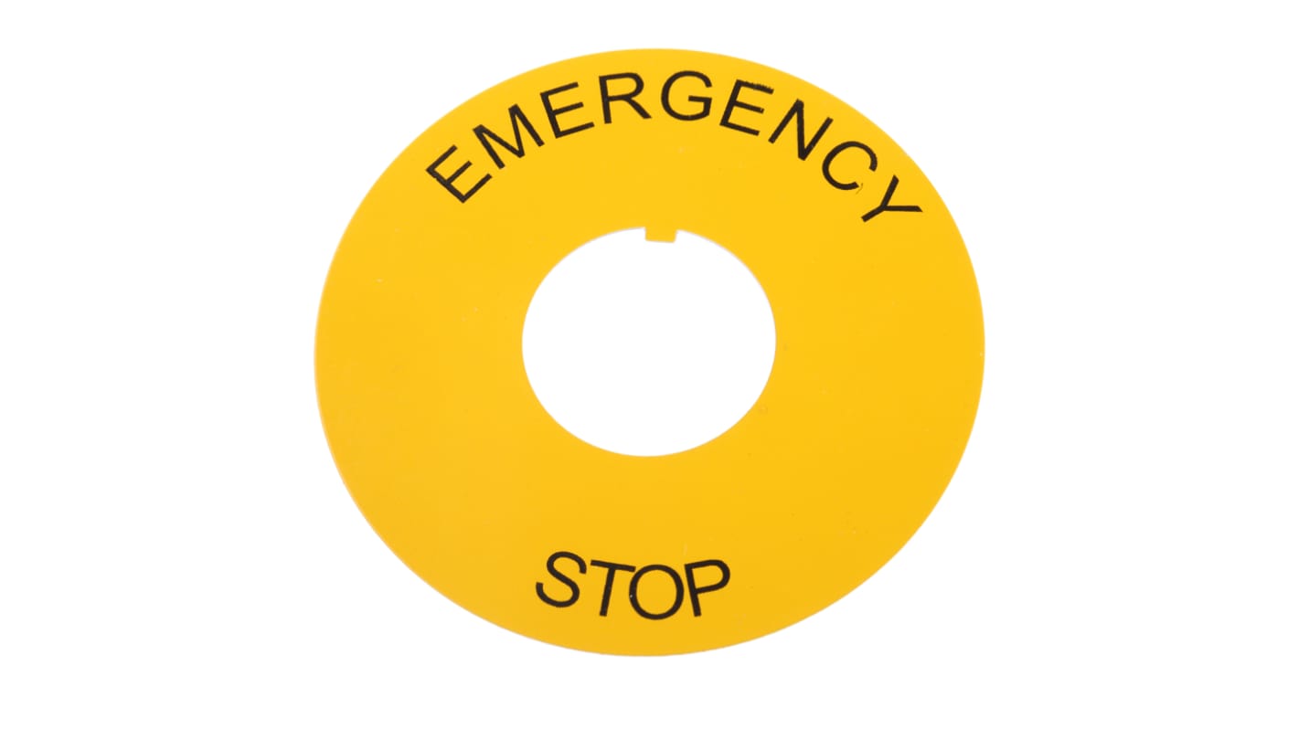 BACO Legend Plate for Use with BACO Series, Emergency Stop