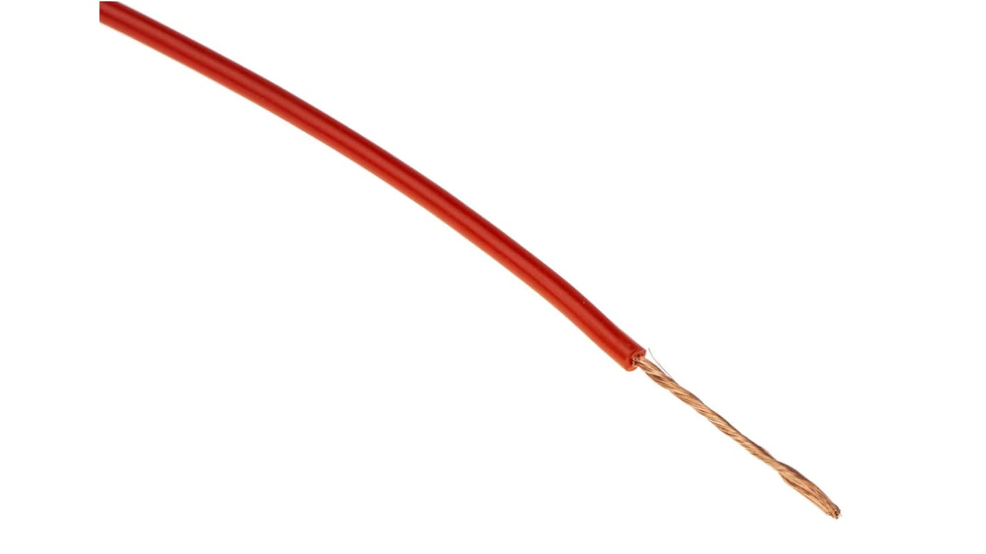 Staubli Red 0.5 mm² Hook Up Wire, 20 AWG, 129/0.07 mm, 100m, PVC Insulation