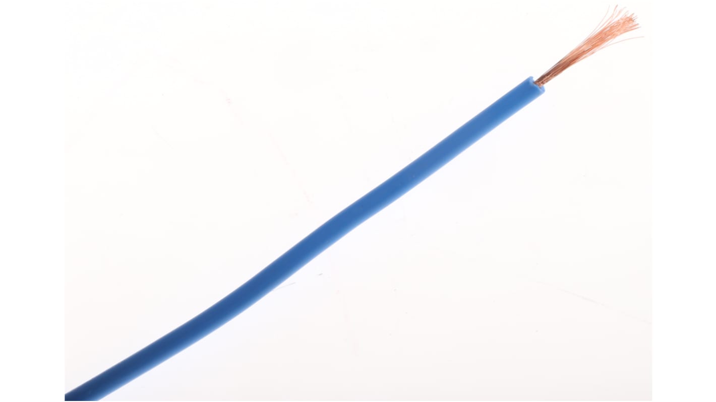Staubli Blue 0.5 mm² Equipment Wire, 20 AWG, 129/0.07 mm, 100m, PVC Insulation