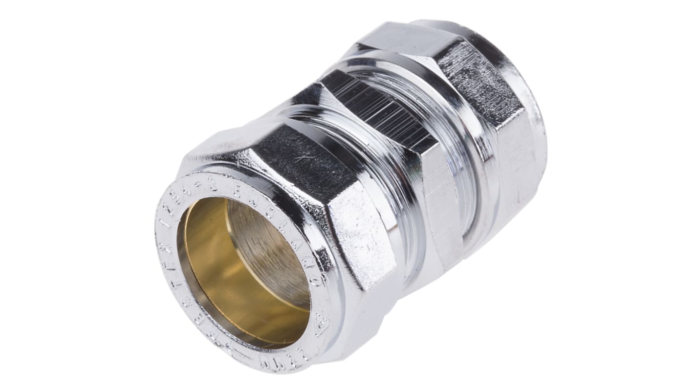 RS PRO Brass Compression Fitting, Straight Coupler