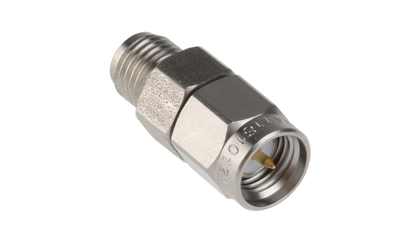 Radiall 50Ω RF Attenuator Straight SMA Connector SMA Plug to Socket 10dB, Operating Frequency DC → 18GHz