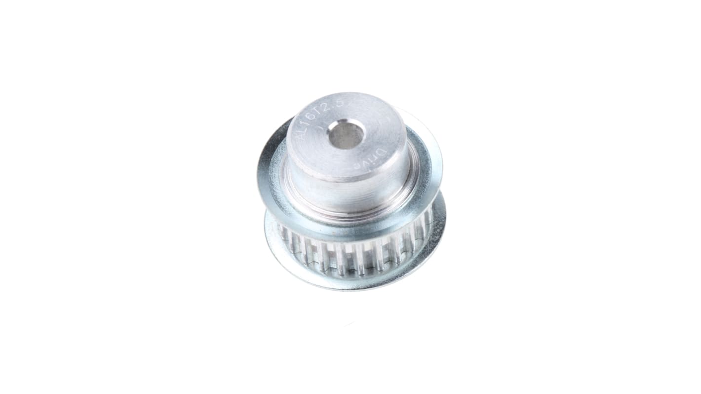 Tandremsskive, Aluminium, 24 tænder, Afstand: 2.5mm, passer til 6mm rembredde, huldia.: 4mm