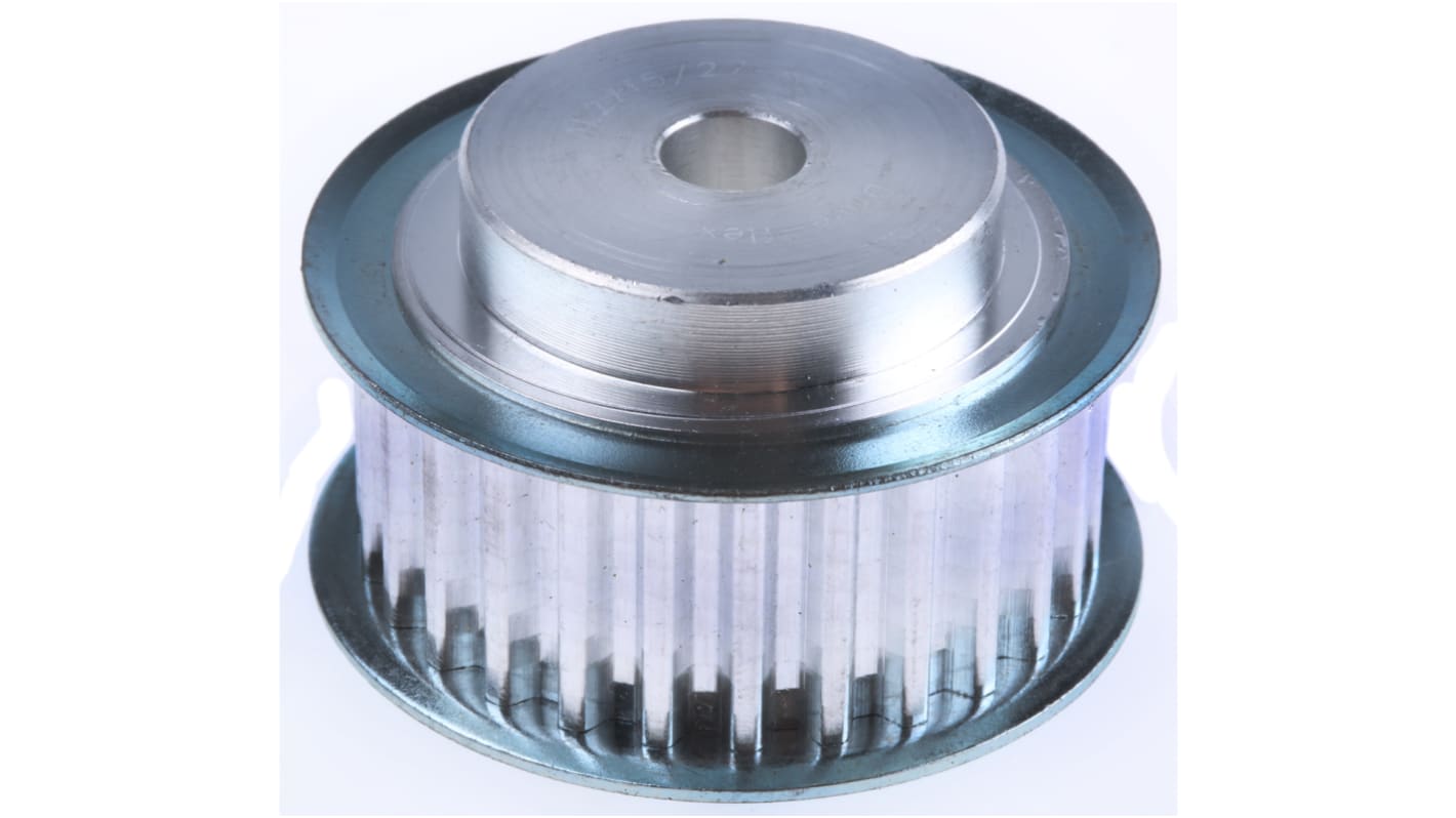 Polea síncrona Aluminio 27 dientes , 5mm espaciado , 8mm calibre , para adaptar la anchura de la correa 16mm