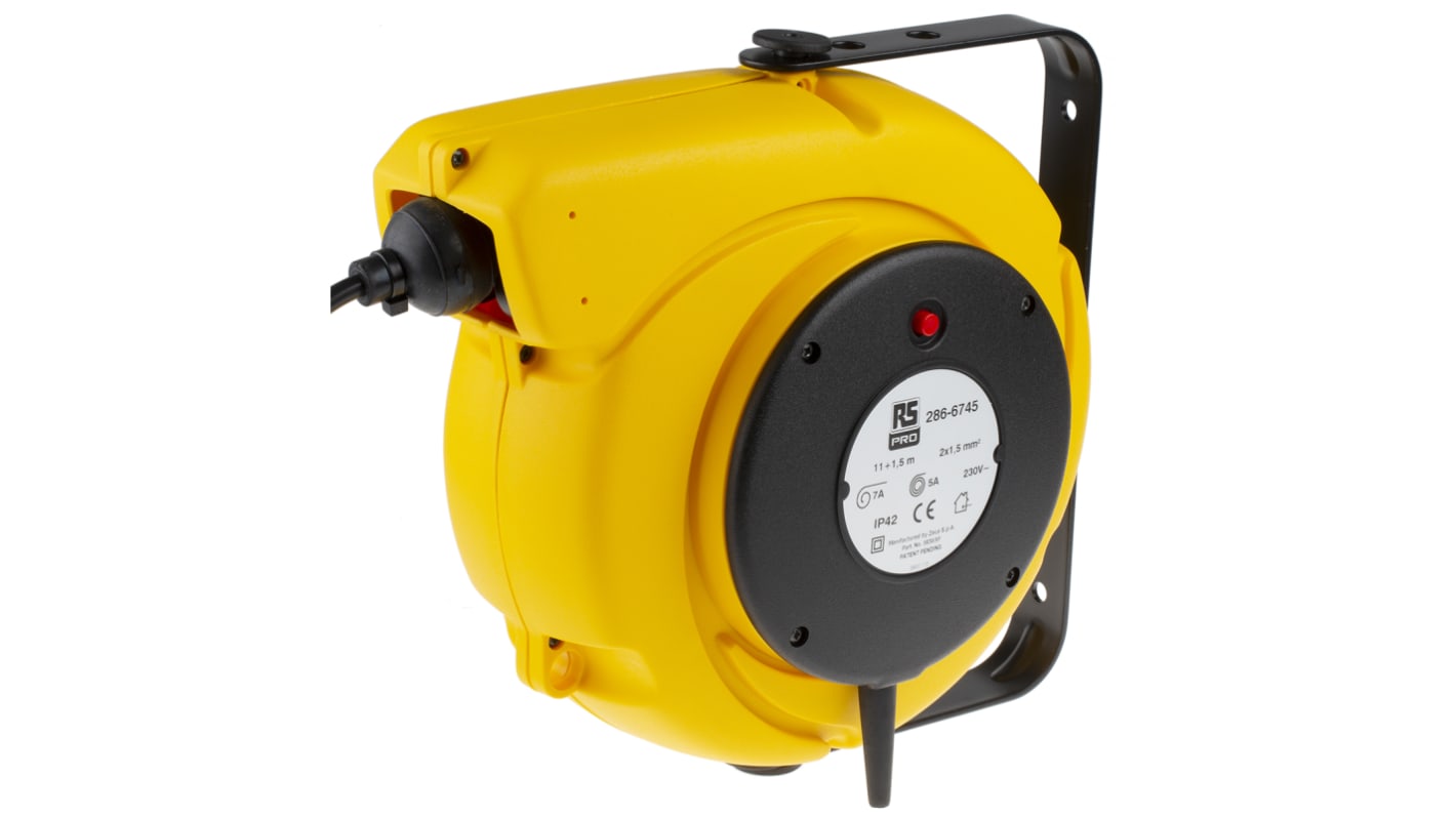 Avvolgicavo RS PRO 11m, 0 prese, 230 V, 10A