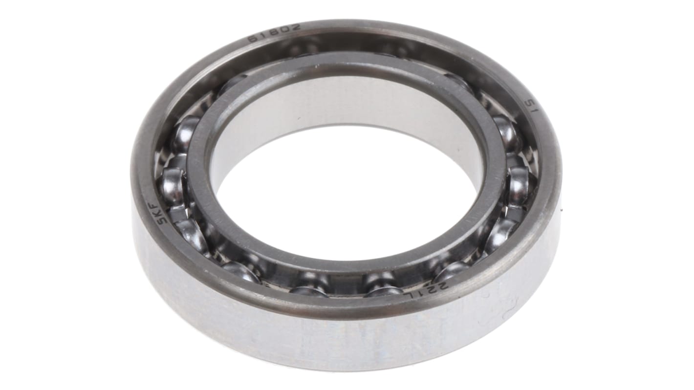 SKF 61802 Single Row Deep Groove Ball Bearing- Open Type 15mm I.D, 24mm O.D