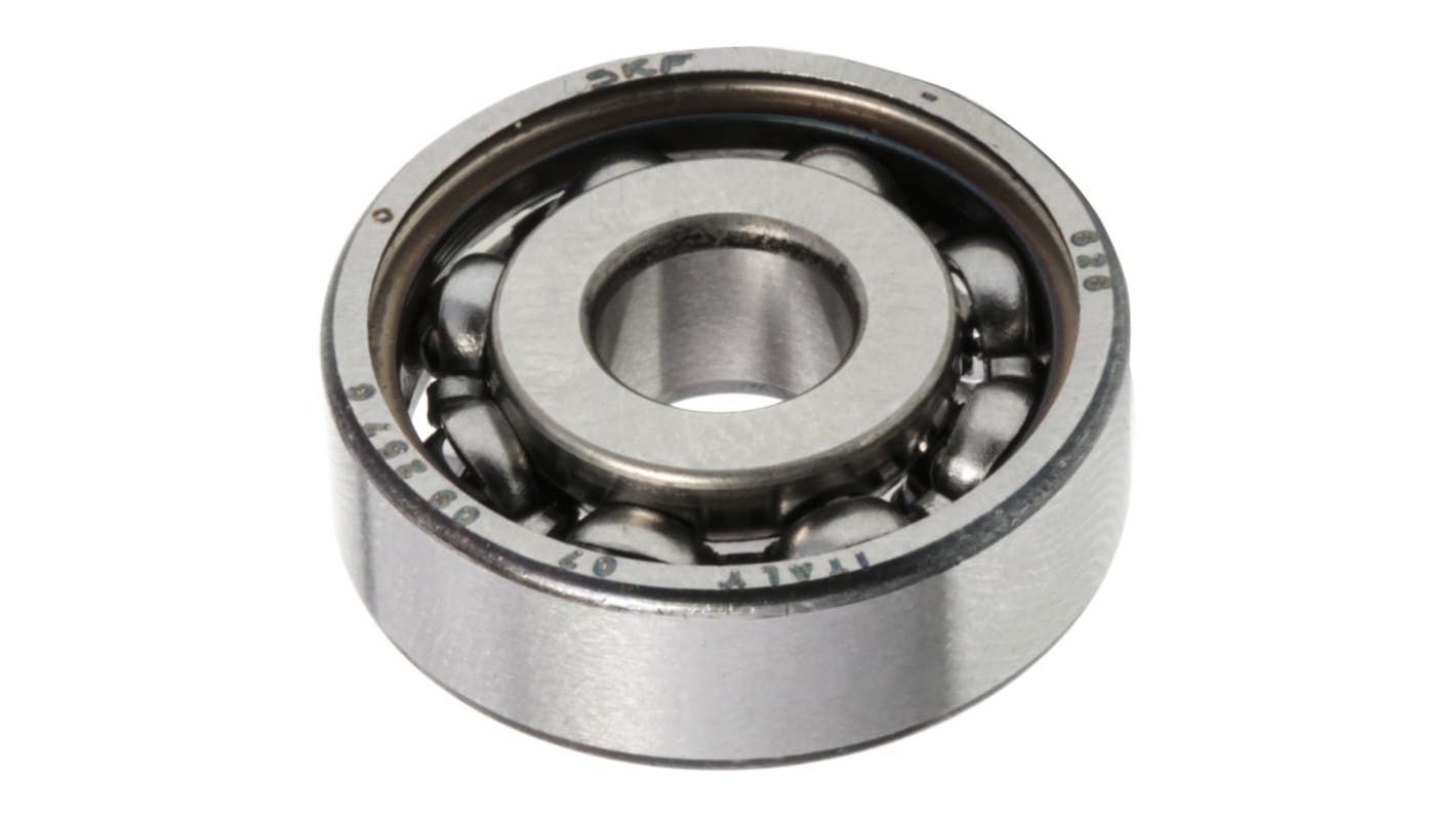 SKF Enradet dyb not sporkugleleje Kugleleje, 6mm I.D., 19mm U.D., Løbering bredde: 6mm