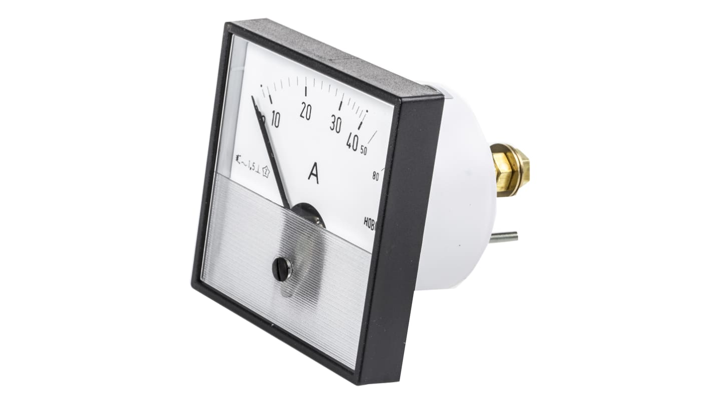 HOBUT Analogue Panel Ammeter 0/40/80A Direct Connected AC, 72mm x 72mm Moving Iron